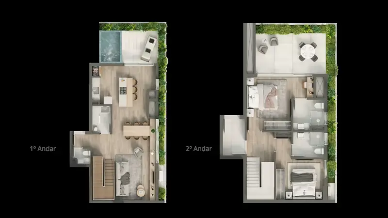 Tipo 29 · duplex 2 suítes com piscina